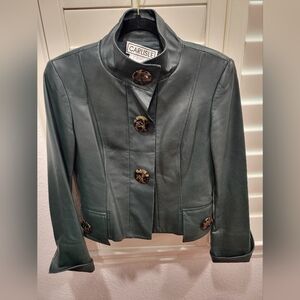 Carlisle Women's Dark Green Leather Jacket